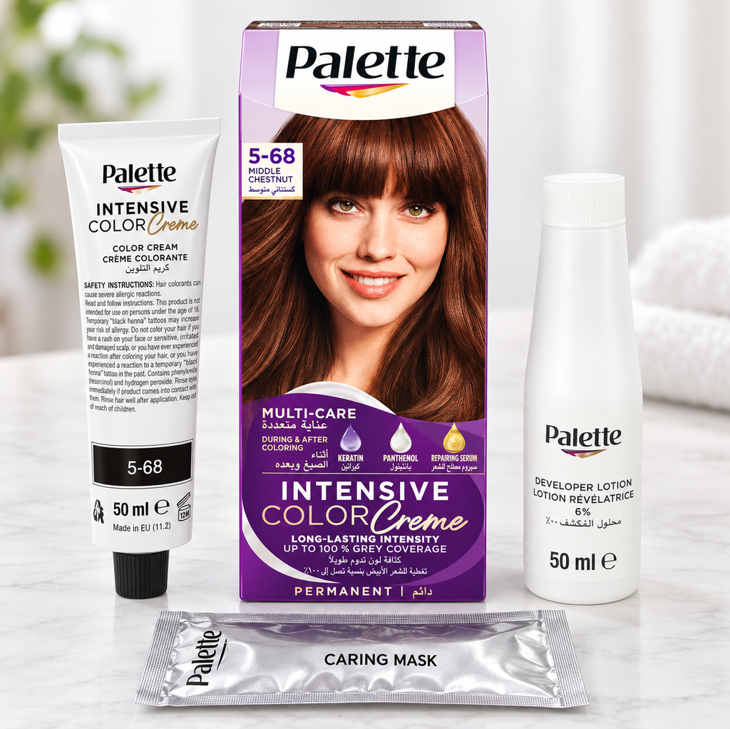 Palette ICC Middle Chestnut 5-68 – Long-Lasting Hair Color 4pcs