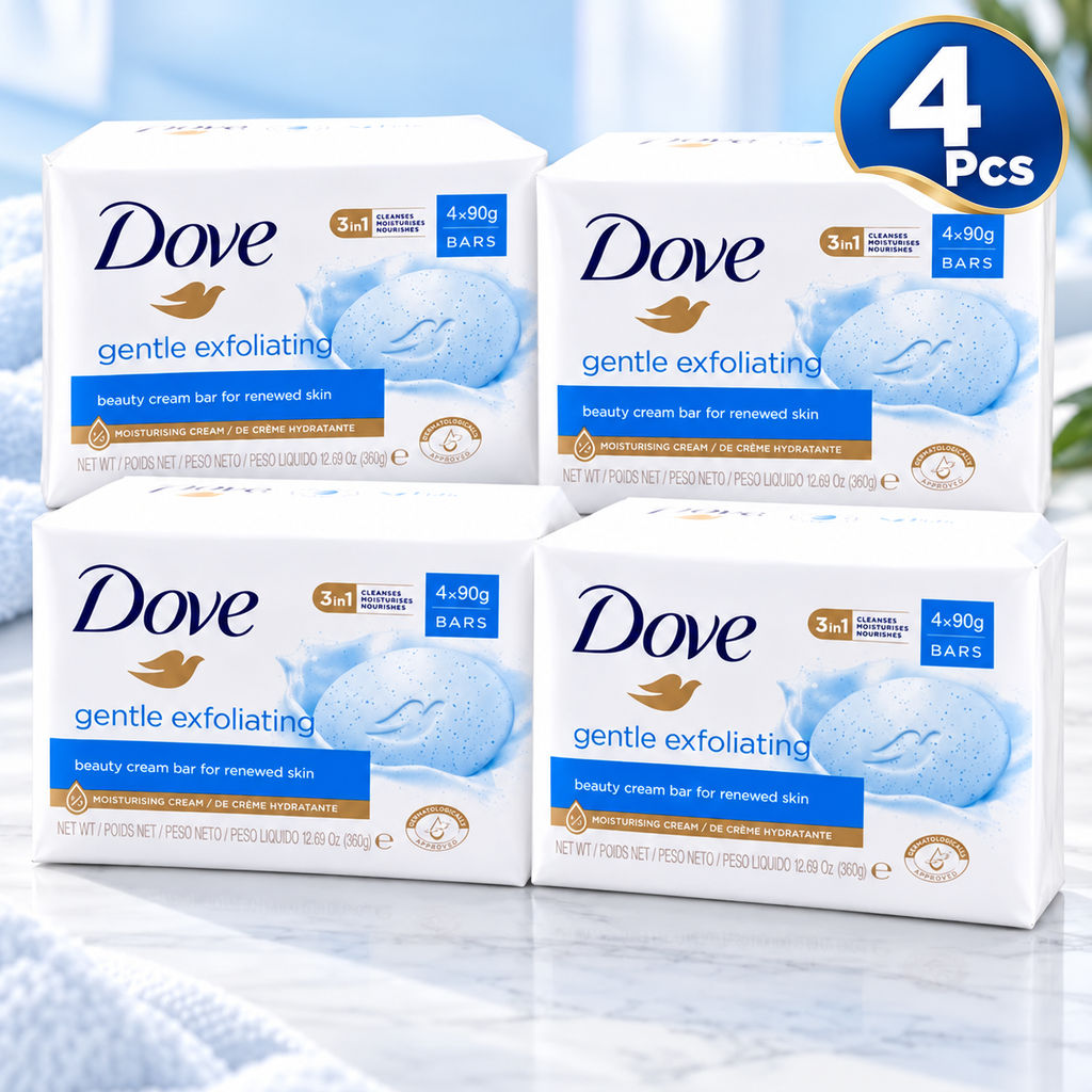 Dove Gentle Exfoliate Soap 90g – Mild Cleansing with Exfoliating Care 4Pcs