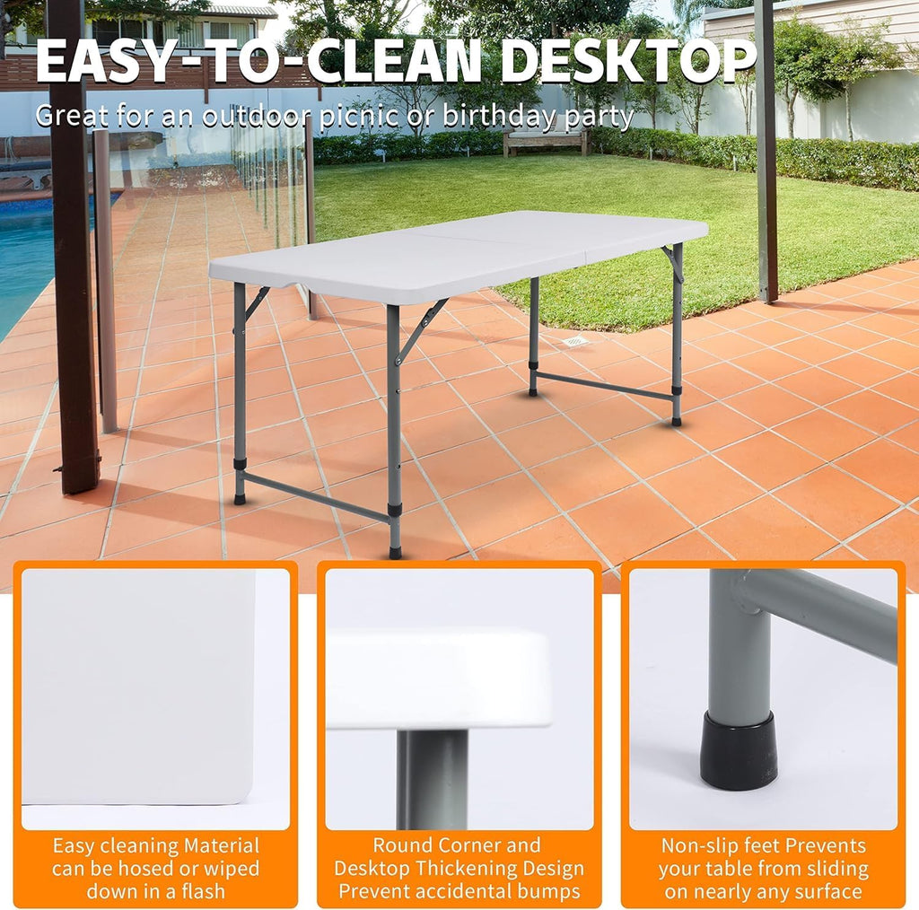 SKY-TOUCH Folding Lightweight Trestle Outdoor Camping Table