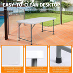 SKY-TOUCH Folding Lightweight Trestle Outdoor Camping Table