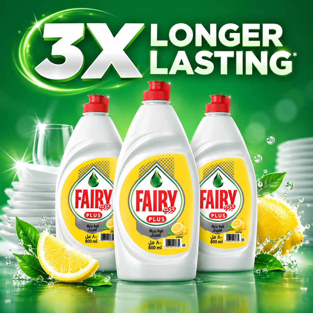Fairy Lemon Dishwashing Liquid Offer Pack – 800ml 3pcs