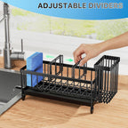 Organzier Rustproof 304 Stainless Steel Dish Organizer Divider, Soap Dispenser Storage