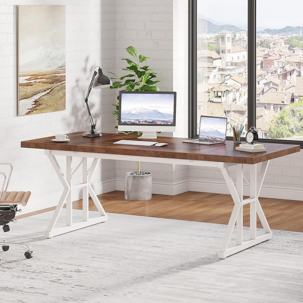 Tribesigns Computer Desk, 180cm Large Office Desk Workstation