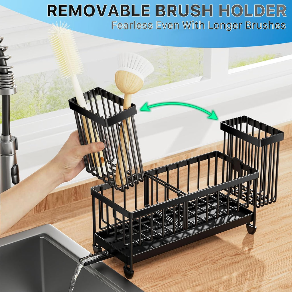 Organzier Rustproof 304 Stainless Steel Dish Organizer Divider, Soap Dispenser Storage
