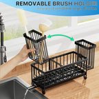 Organzier Rustproof 304 Stainless Steel Dish Organizer Divider, Soap Dispenser Storage