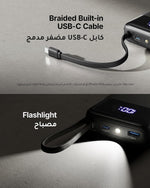 Power Bank, Smallest 20000mAh 45W Portable Charger with Build in USB-C Cable