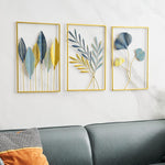 Gold Metal Wall Decor Leaf Wall Hanging Decoration