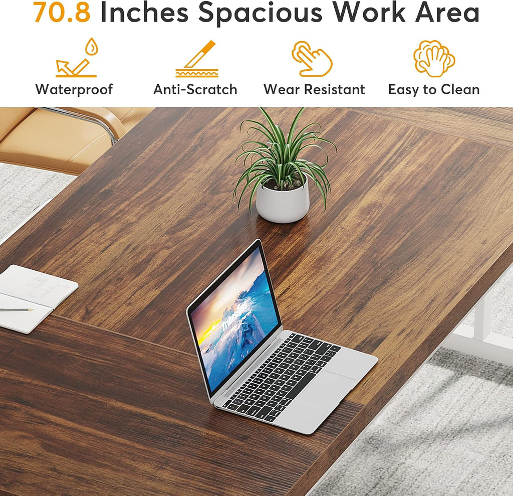 Tribesigns Computer Desk, 180cm Large Office Desk Workstation