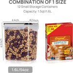 Vtopmart 12pcs 1.5qt/1.6L Plastic Food Storage Containers, Black