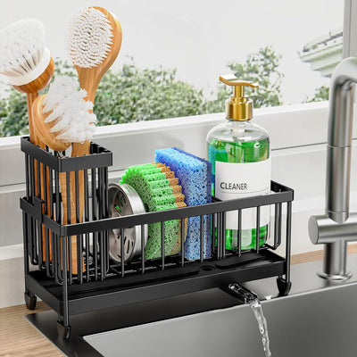 Organzier Rustproof 304 Stainless Steel Dish Organizer Divider, Soap Dispenser Storage