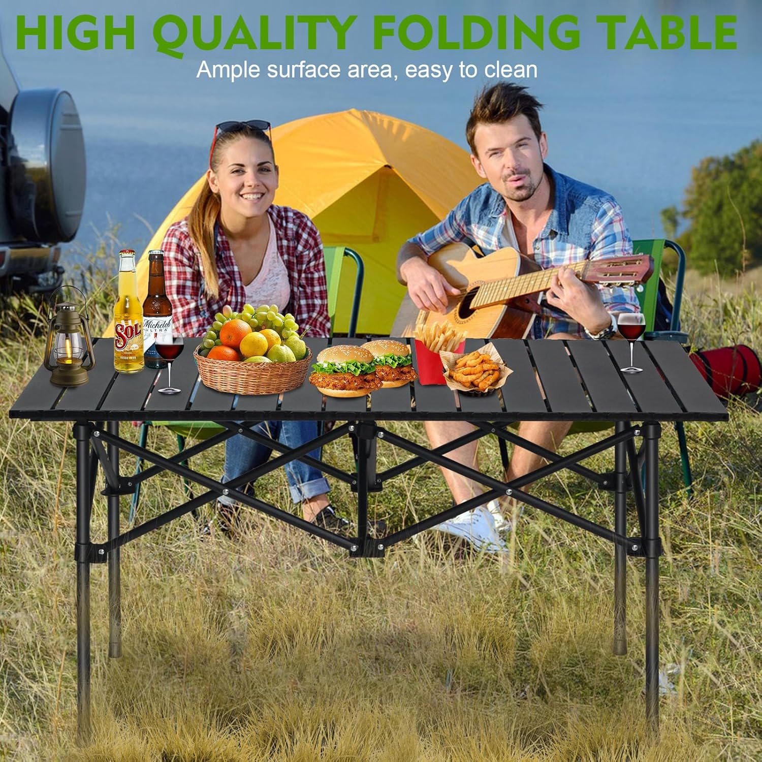 SKY-TOUCH Outdoor Camping Folding Table，Lightweight Folding Table