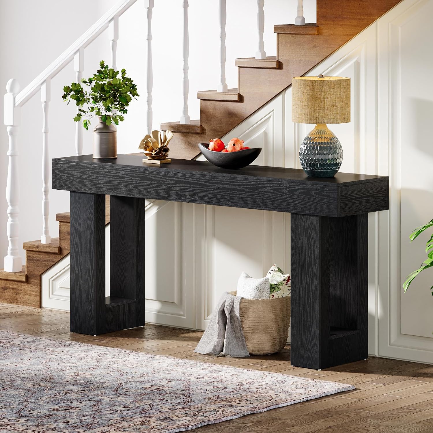 160cm Long Console Table, Wooden Rectangular Sofa Table