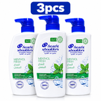 Head & Shoulders Menthol Shampoo 1000ml – Cool, Clean & Refreshing 3pcs
