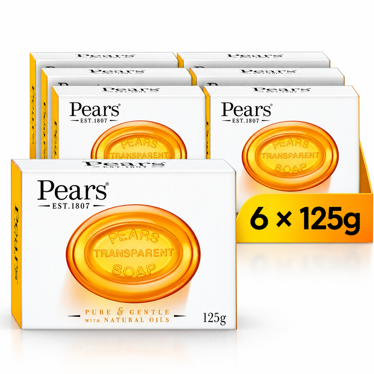 Pears Gentle Cleansing Soap 125g x 6pcs – Mild Daily Skin Care