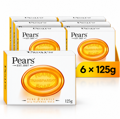 Pears Gentle Cleansing Soap 125g x 6pcs – Mild Daily Skin Care