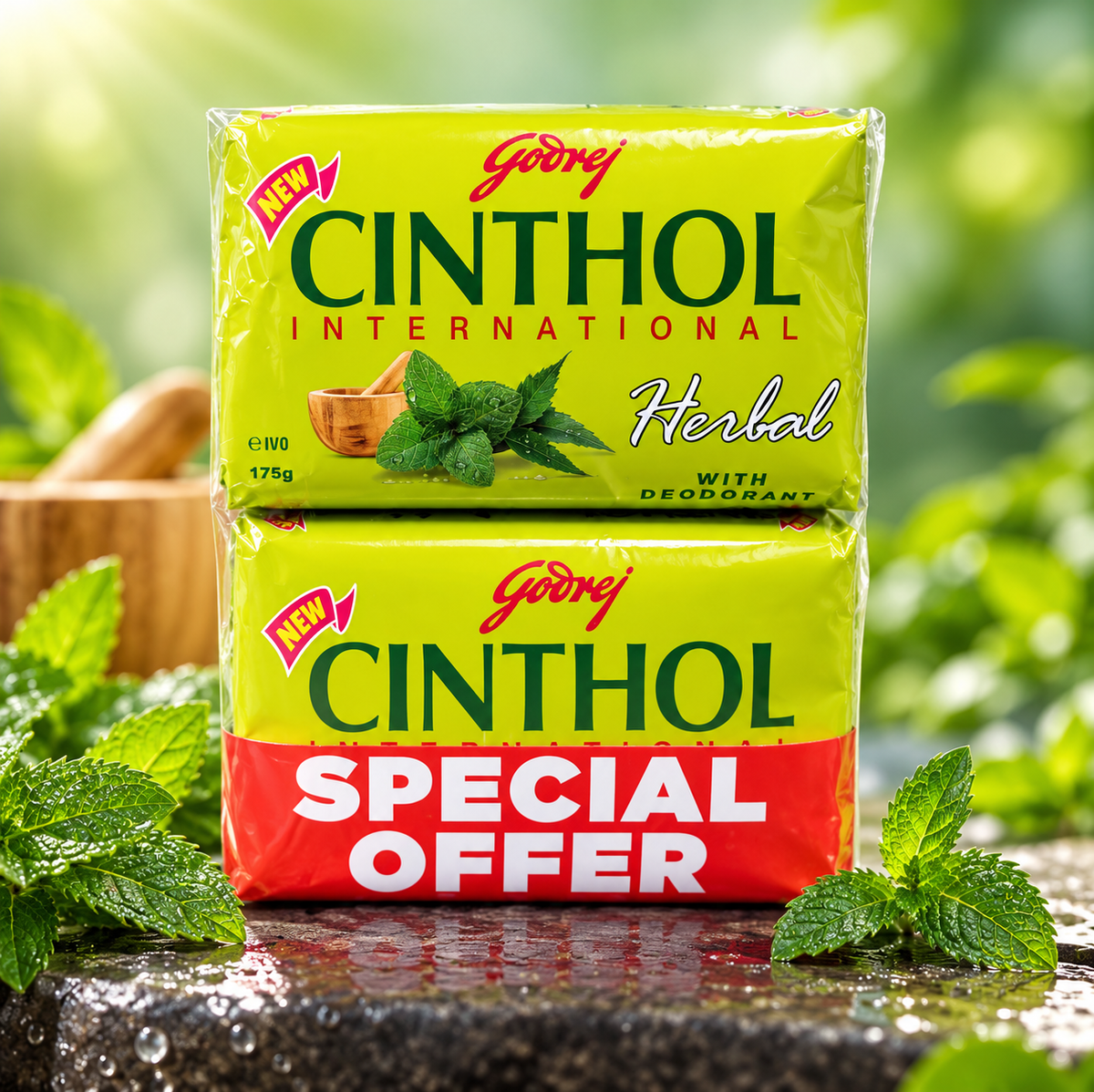 Cinthol Herbal Bath Soap 175g  x 12pcs – Clean, Fresh & Refreshing Skin