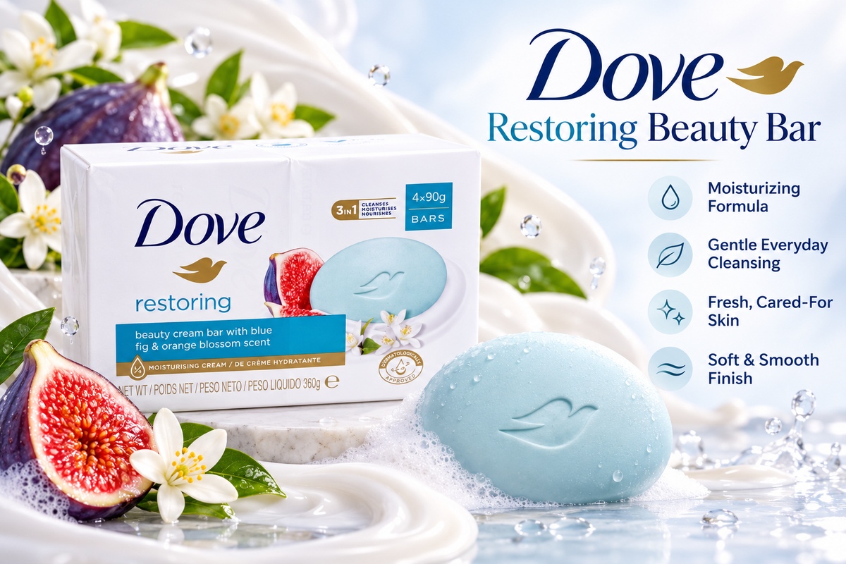Dove Restoring Soap 90g – Soft, Smooth & Nourished Skin 4pcs