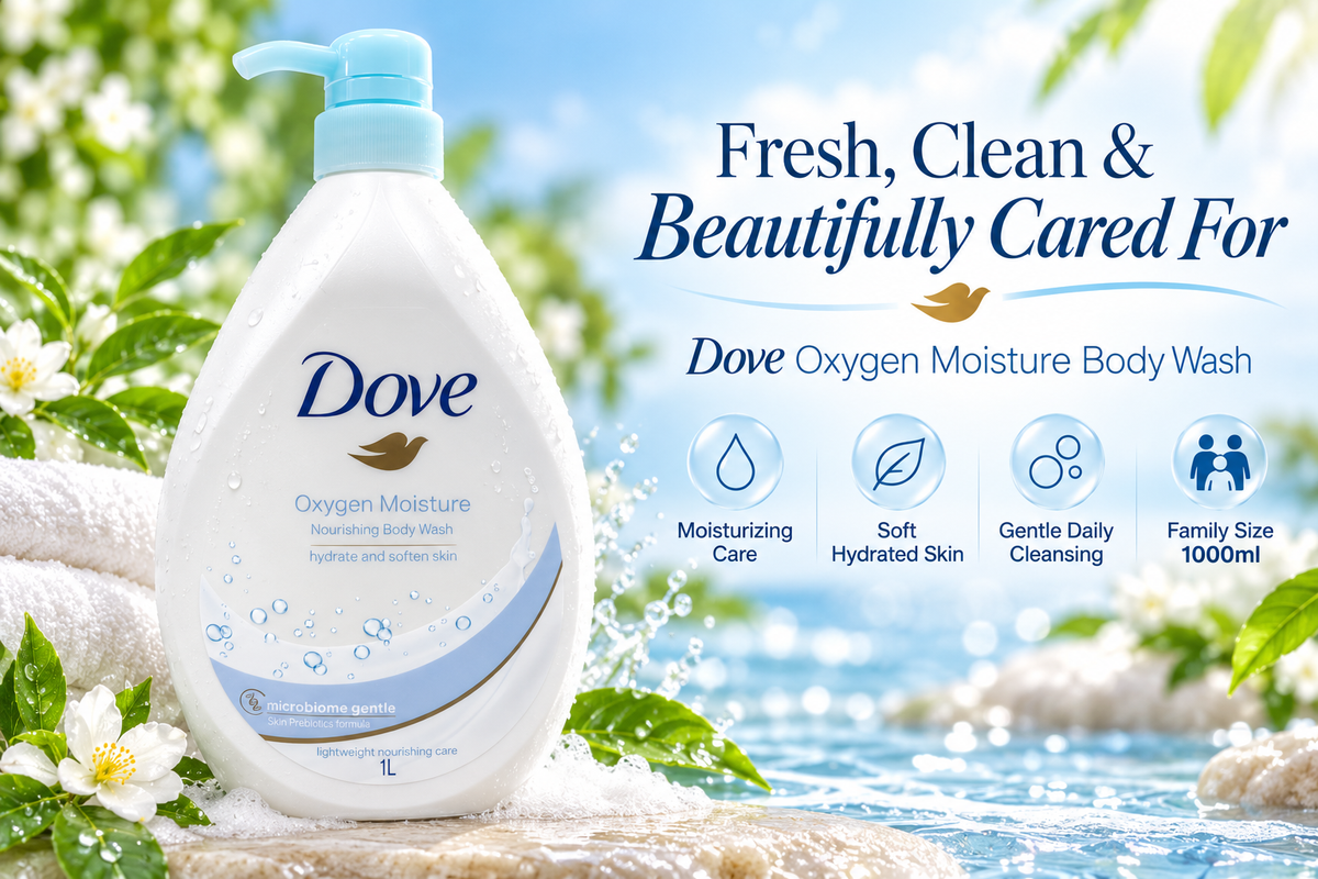 Dove Oxygen Moisture Nourishing Body Wash 1000ml – Hydrating Daily Care
