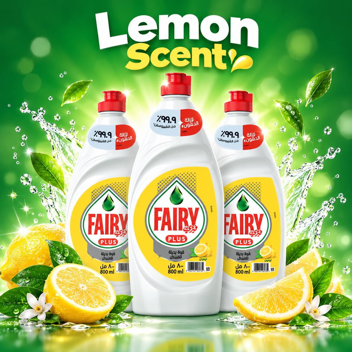 Fairy Lemon Dishwashing Liquid Offer Pack – 800ml 3pcs