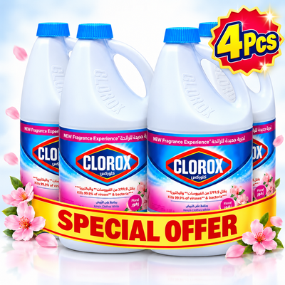 Clorox Floral Scent Bleach 1.89L – Powerful Cleaning & Freshness 4 Pcs