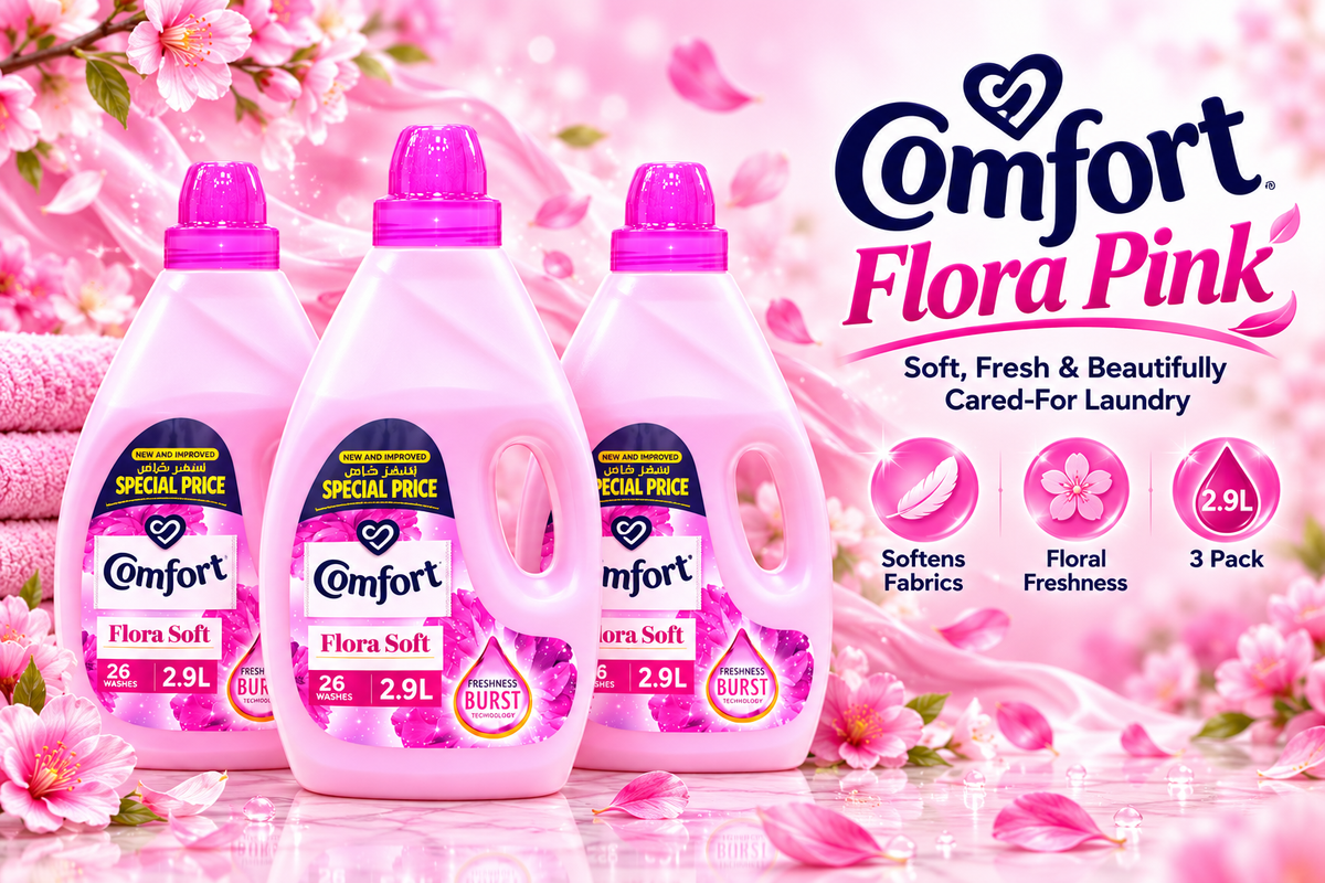 Comfort Flora Pink Fabric Softener – 2.9L 3Pcs