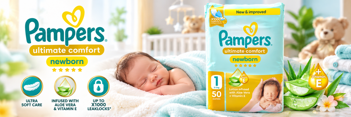 Pampers Premium Care Size 1 – 4 × 50 Diapers Value Pack