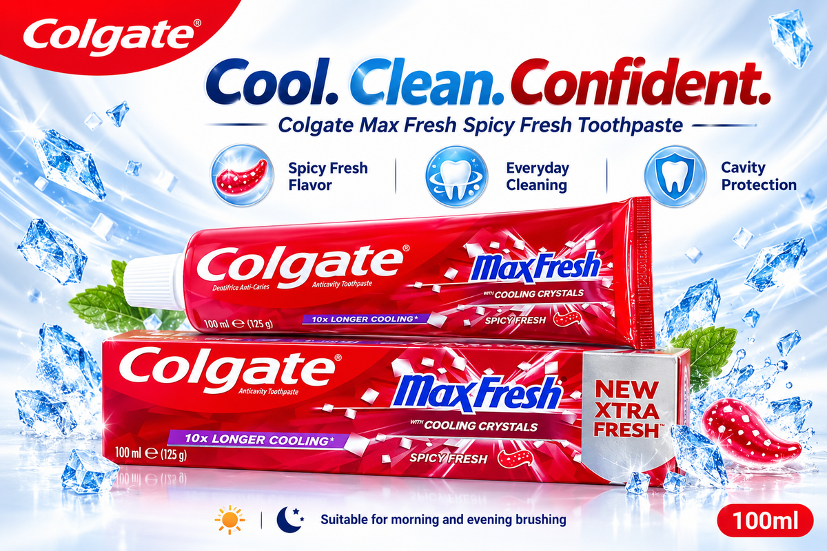Colgate Max Fresh Spicy Fresh Toothpaste 100ml x 6pcs – Long-Lasting Freshness
