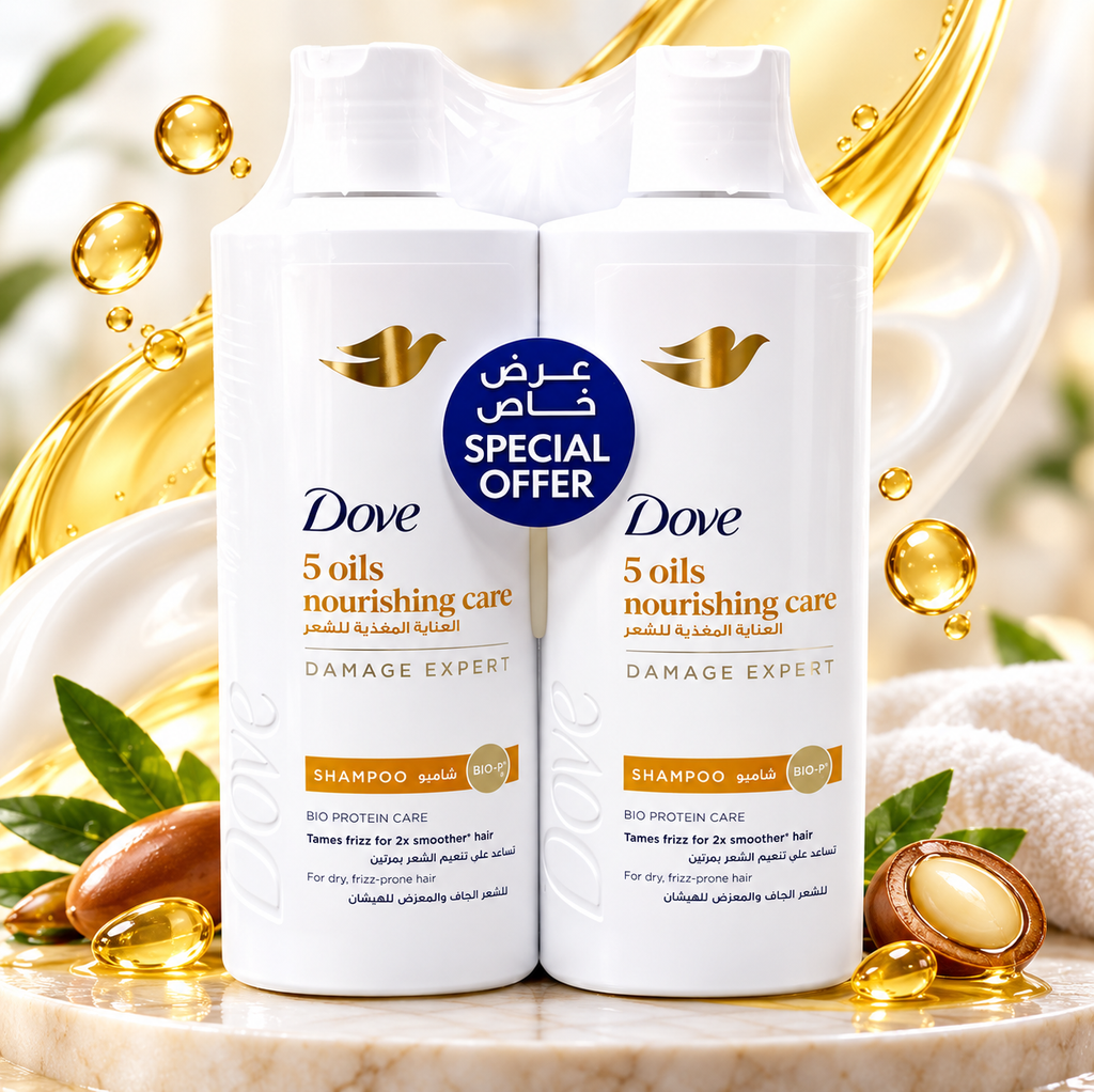 Dove Nourishing Oil Care Shampoo Twin Pack – 2 × 350ml