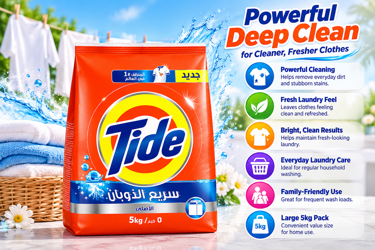 Tide Green Detergent Powder 5kg – Powerful Deep Cleaning & Freshness