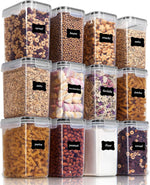 Vtopmart 12pcs 1.5qt/1.6L Plastic Food Storage Containers, Black
