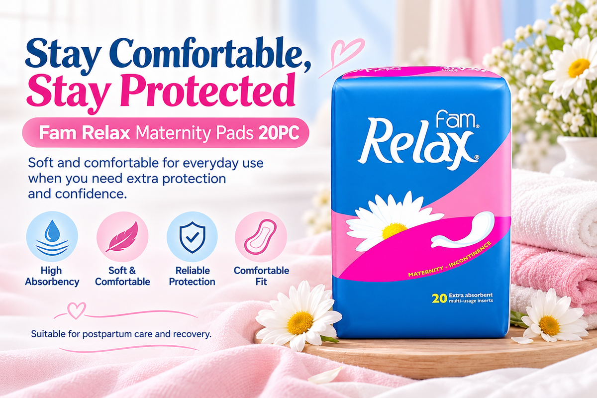 Fam Relax Maternity Pads – 3pcs x 20pads Count for Postpartum Comfort