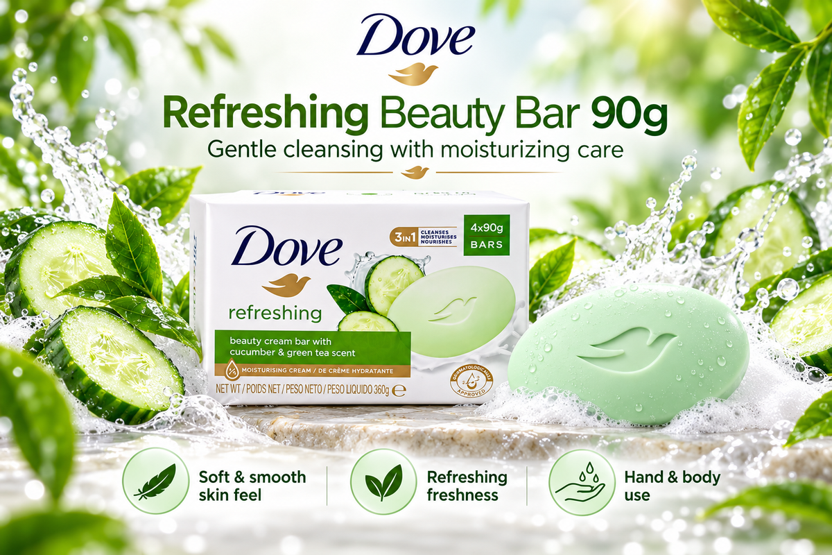Dove Refreshing Soap 90g – Soft, Smooth & Fresh Everyday Care 4pcs