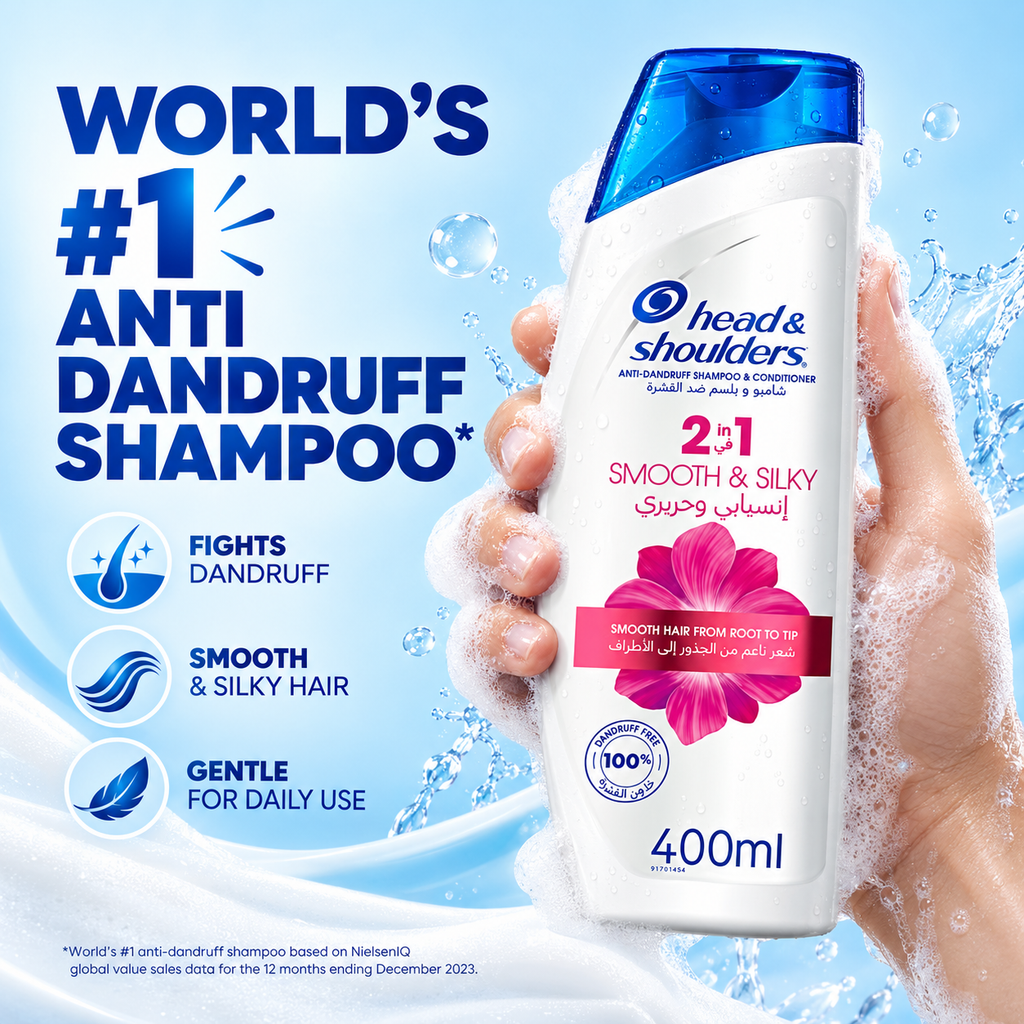 Head & Shoulders Smooth & Silky Shampoo 400ml 4pcs