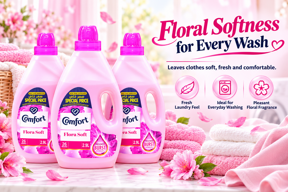 Comfort Flora Pink Fabric Softener – 2.9L 3Pcs