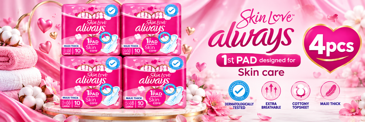 Always Maxi Thick Pads Pink – 10 Pads Pack x 4packs