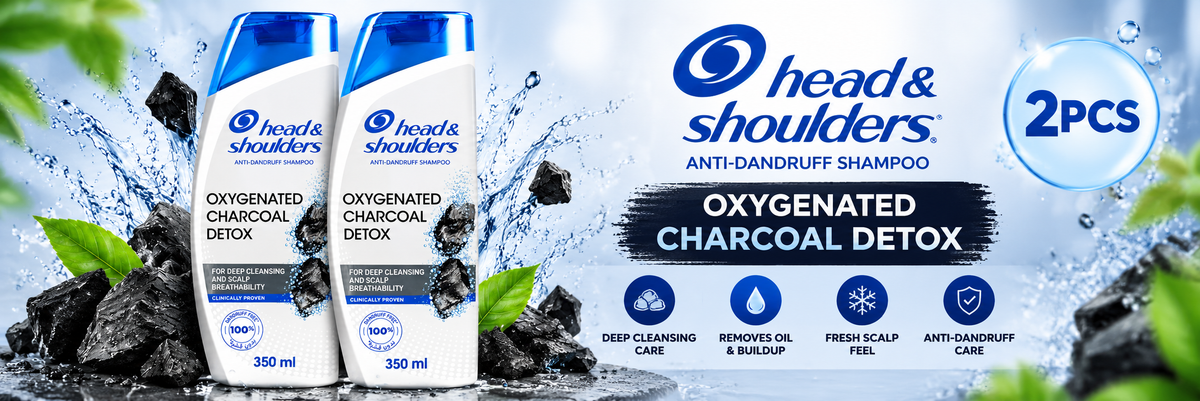 Head & Shoulders Charcoal Detox 350ml  x 2pcs – Fresh Scalp & Clean Hair