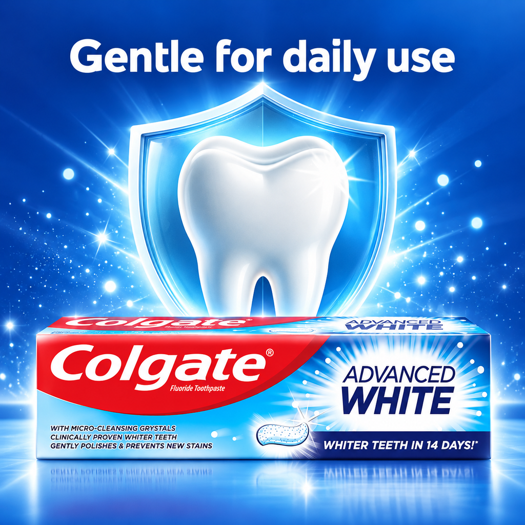 Colgate Advance Whitening 100ml – Everyday Whitening & Cavity Protection 10pcs