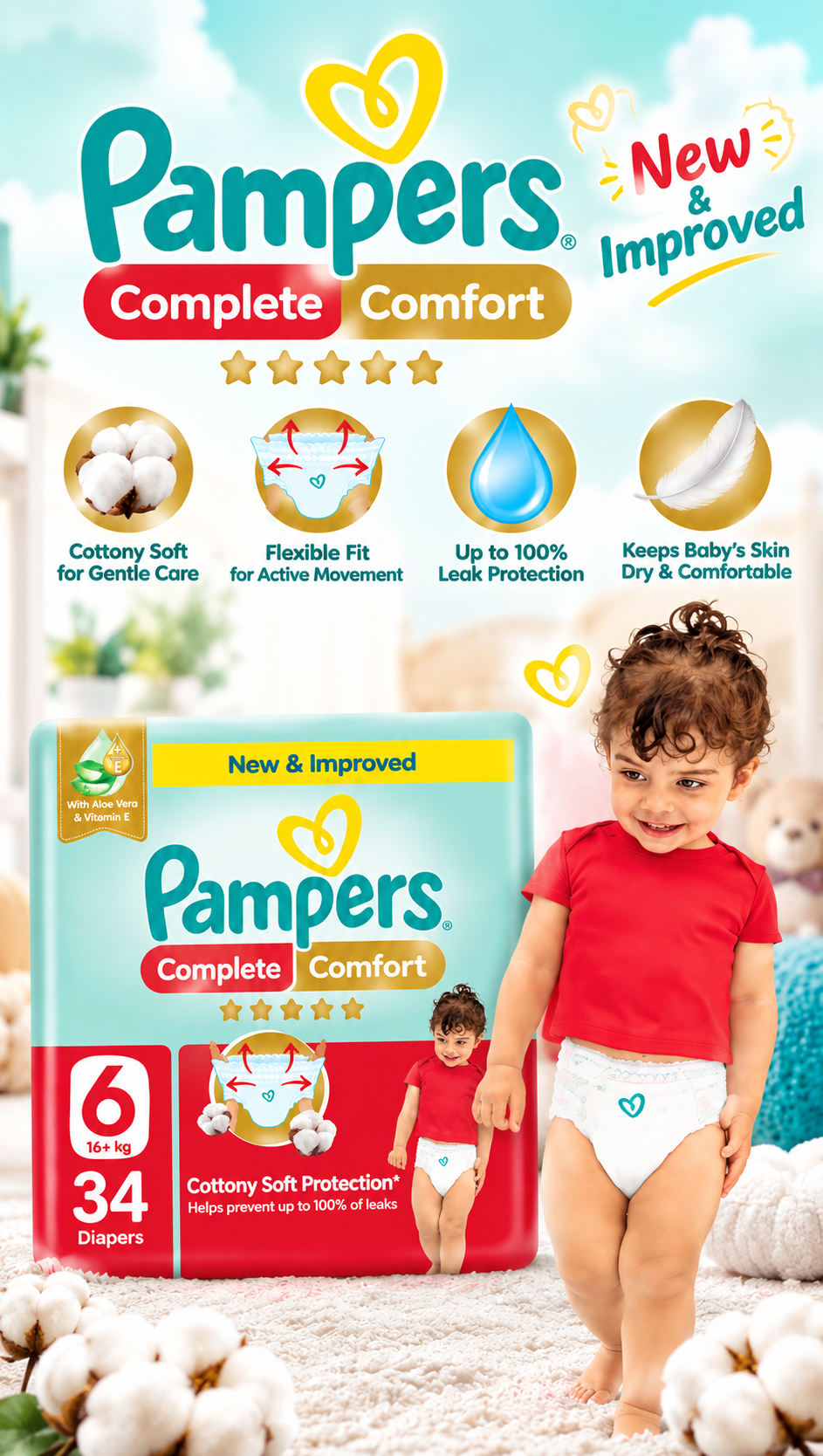 Pampers Premium Care Pants Size 6 – 34 Pants Value Pack
