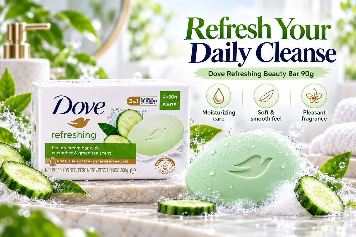 Dove Refreshing Soap 90g – Soft, Smooth & Fresh Everyday Care 4pcs