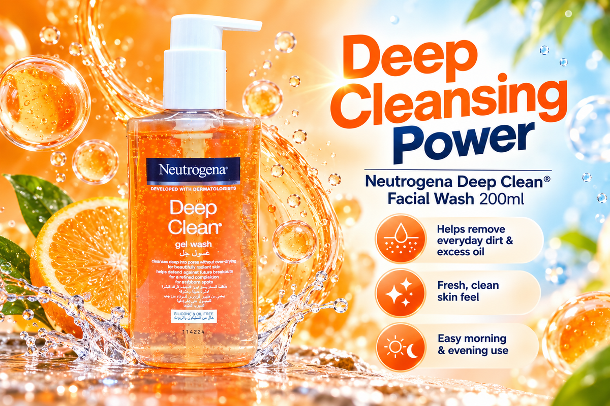 Neutrogena Deep Clean Facial Wash 200ml x 4pcs – Fresh & Deep Cleansing