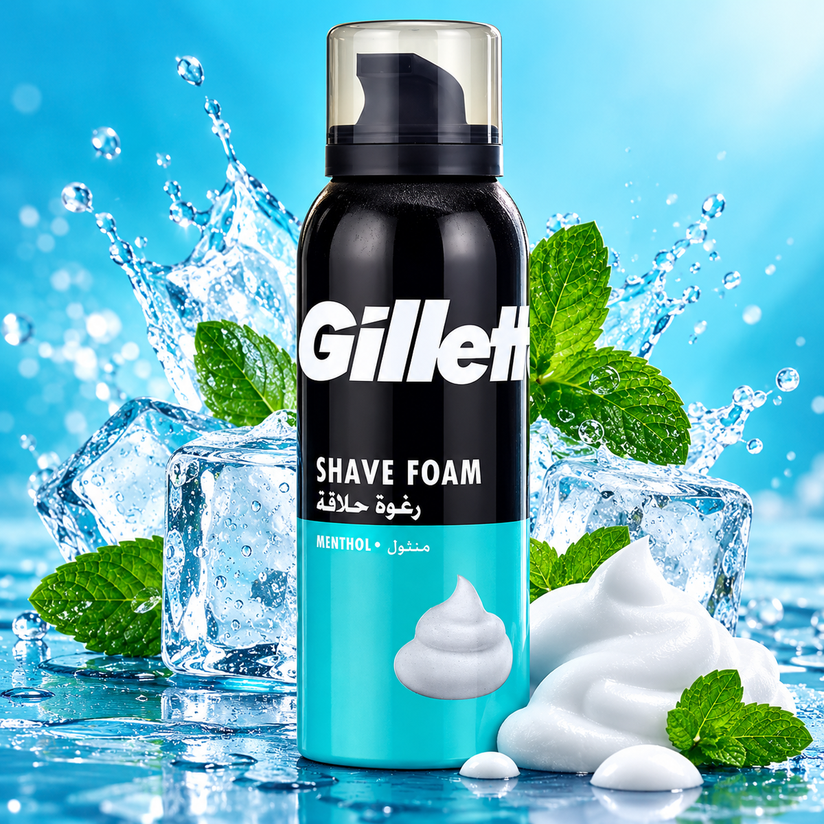 Gillette Shaving Foam Menthol 200ml – Cooling Comfort & Easy Glide x 6pcs