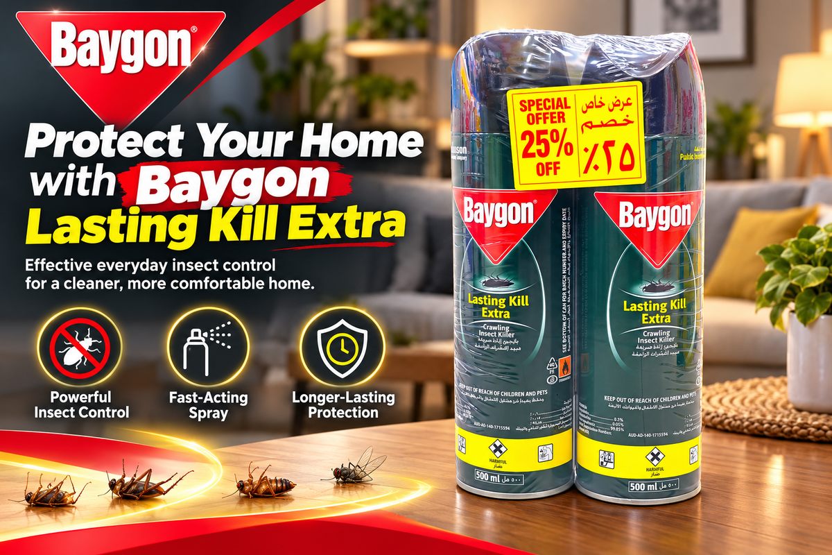 Baygon Lasting Kill Extra 500ml x 2pcs – Powerful Insect Killer Spray
