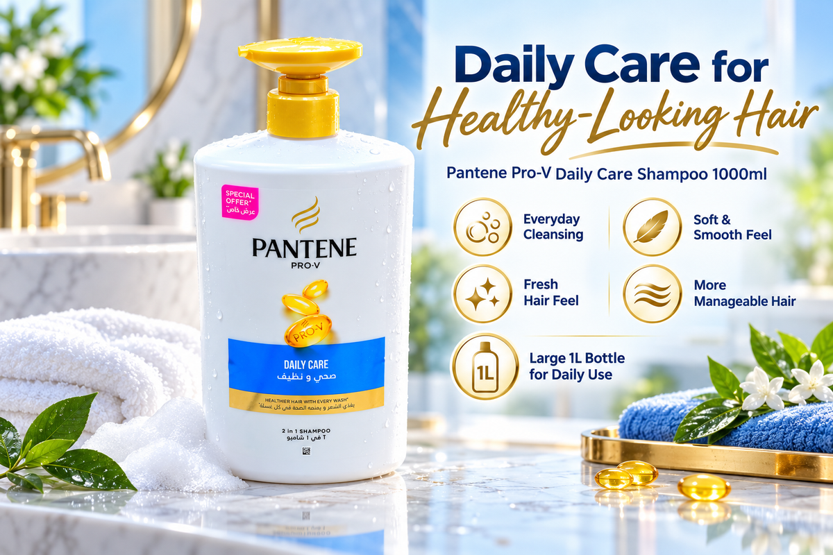 Pantene Shampoo Daily Care 1L x 2pcs – Soft, Smooth & Manageable Hair