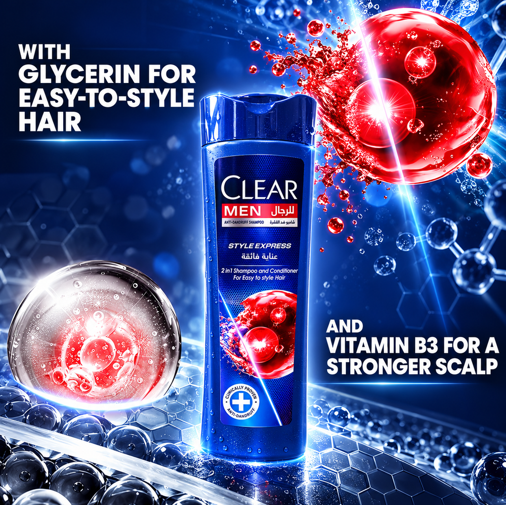 Clear Men 2-in-1 Style Express Shampoo 350ml – 2PC Set