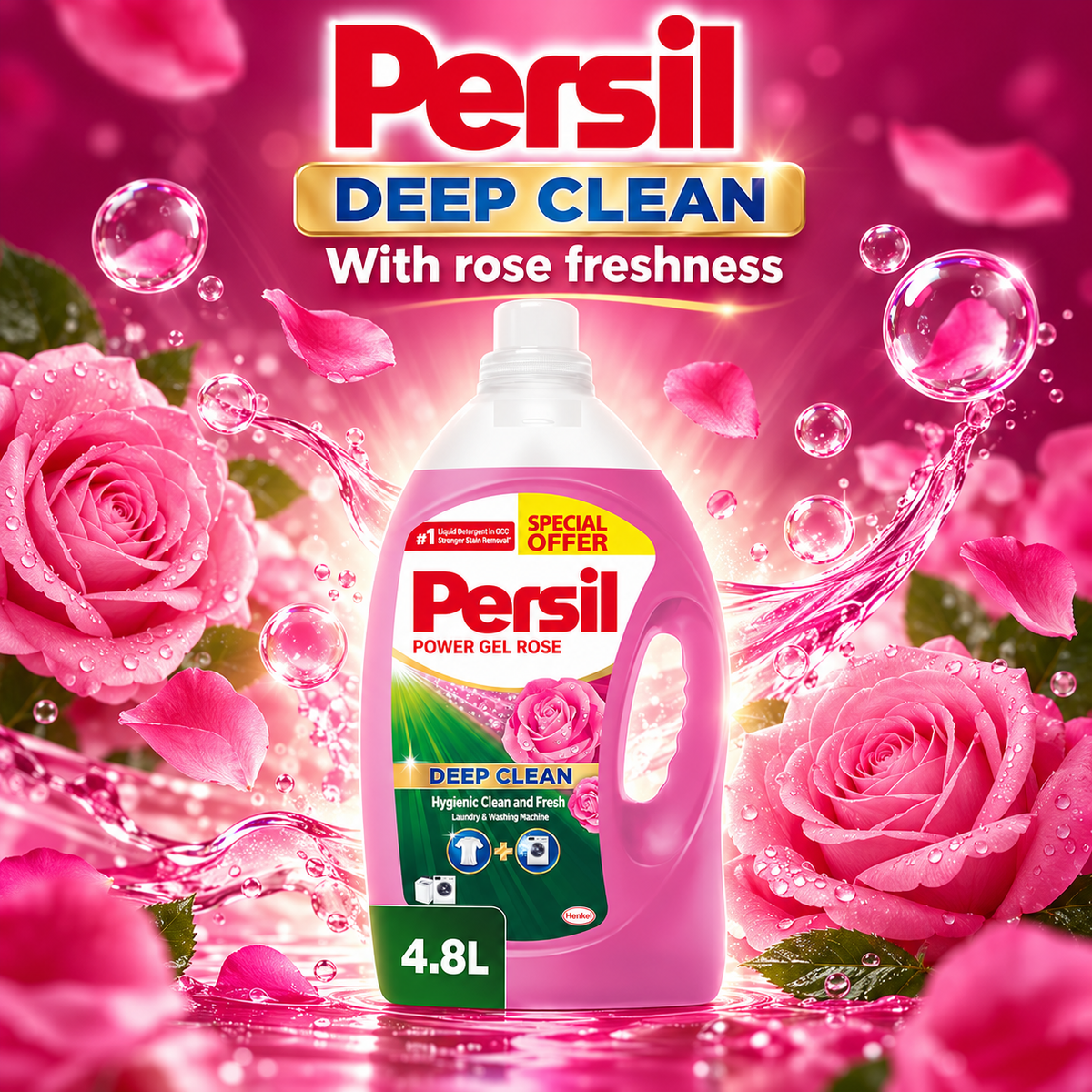 Persil Rose Power Gel 4.8L – Powerful Laundry Detergent
