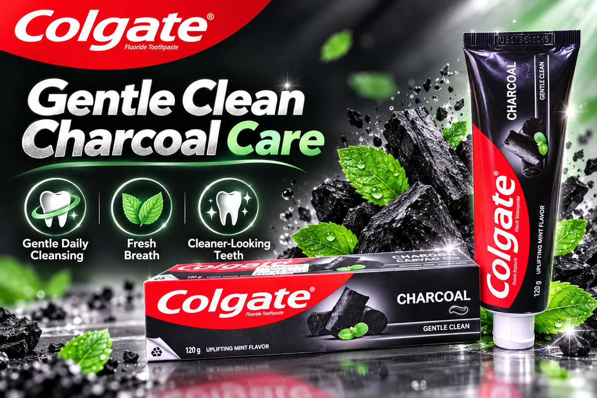 Colgate Gentle Clean Charcoal 120g – Deep Clean & Fresh Breath 6pcs