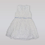 Amberley London Sleeveless Arabesque Winter Dress in Cornflower Blue