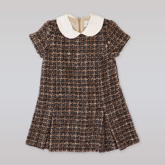 Amberley London Aisnley Regent Girls Dress in Elegant Truffle