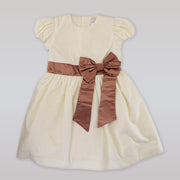 Amberley London Girls Kensington Cream Velvet Party Dress Elegant