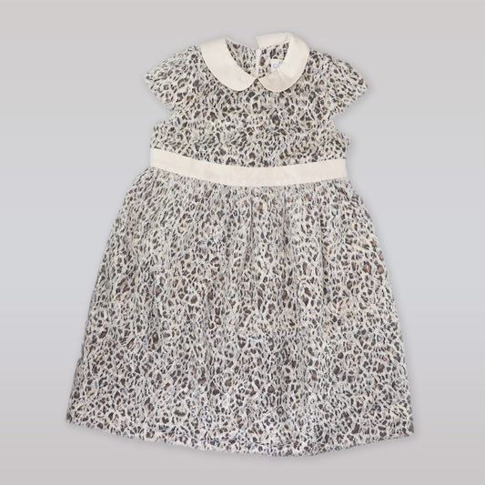 Amberley London Girls Fabiola Leopard Print Cotton Party Dress